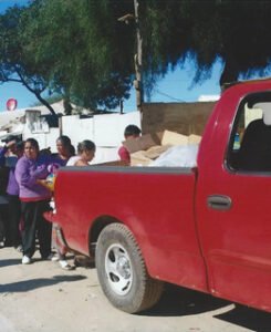 The Casa truck delivering food to people in Tijuana's colonias