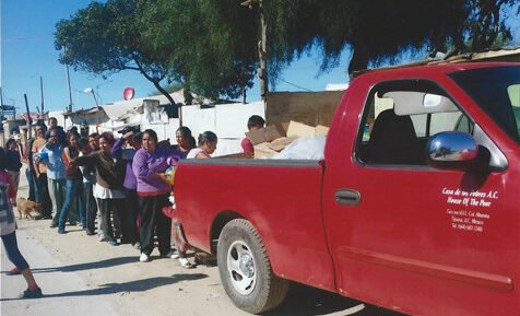 The Casa truck delivering food to people in Tijuana's colonias