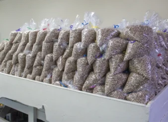 Bags of beans for Bodega Day at Casa de los Pobres in Tijuana, Mexico