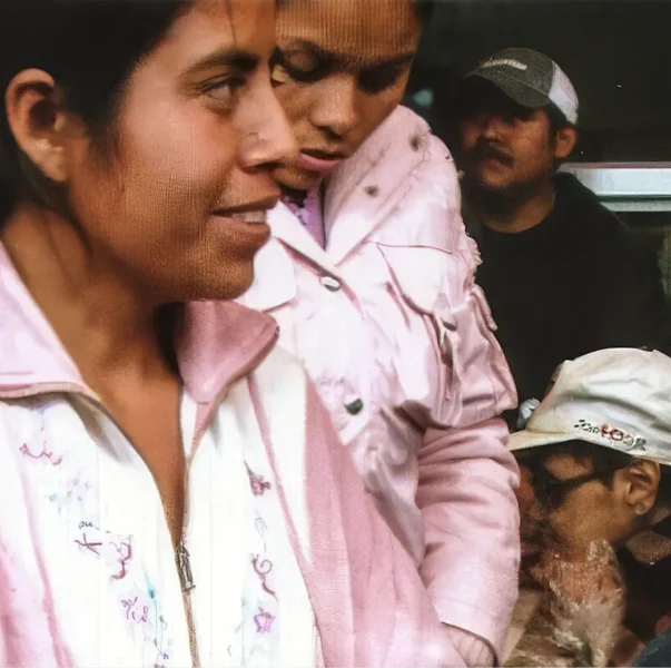 The poor wait for food at the Casa de los Pobres in Tijuana Mexico