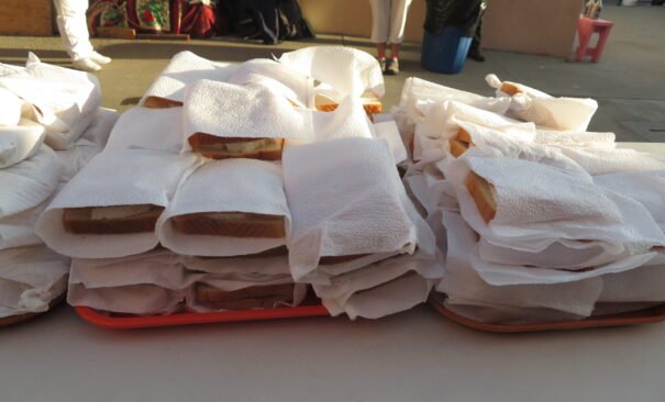 wrapped sandwiches at the Casa de los Pobres in Tijuana Mexico